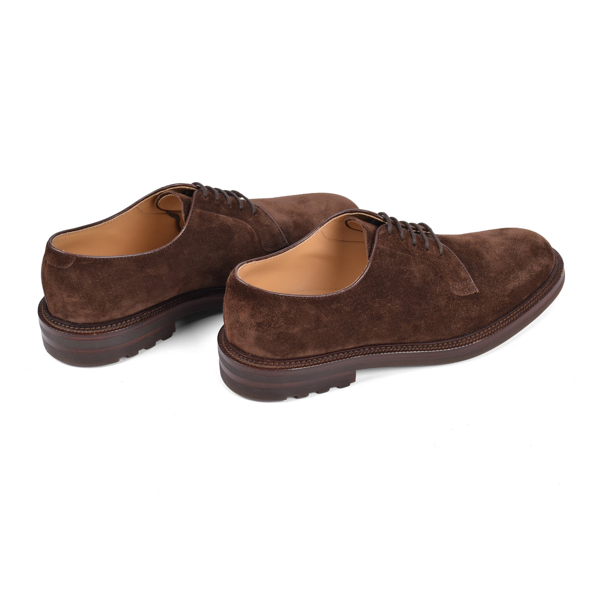 BRUNELLO CUCINELLI MEN'S BROWN SUEDE LEATHER DERBY SHOE