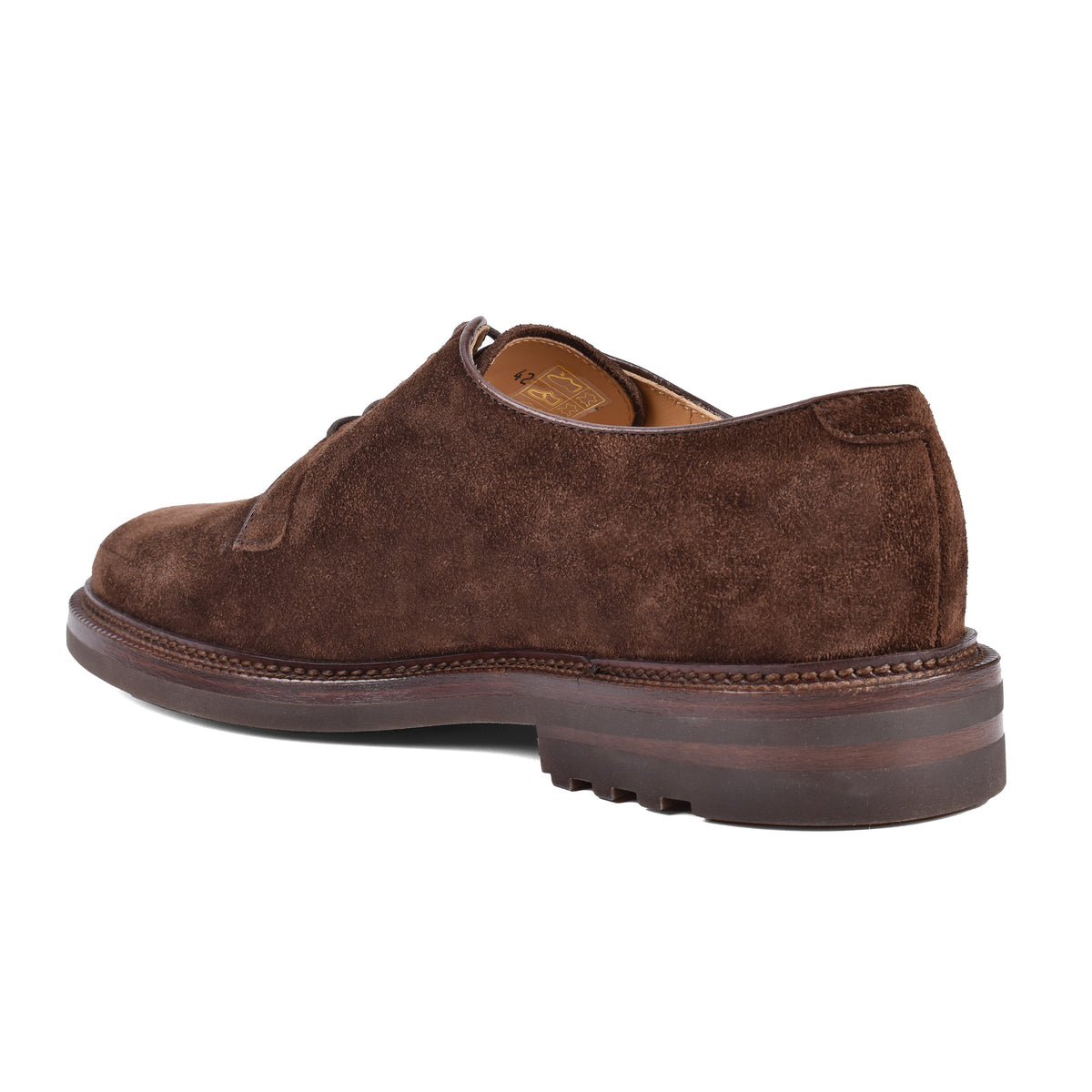 BRUNELLO CUCINELLI MEN'S BROWN SUEDE LEATHER DERBY SHOE