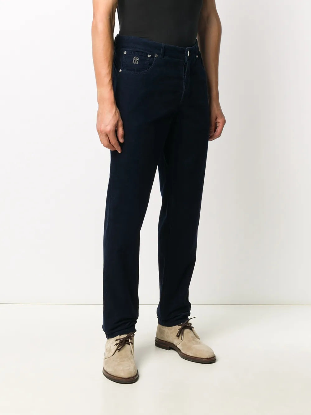BRUNELLO CUCINELLI MEN'S NAVY STRAIGHT LEG TROUSERS