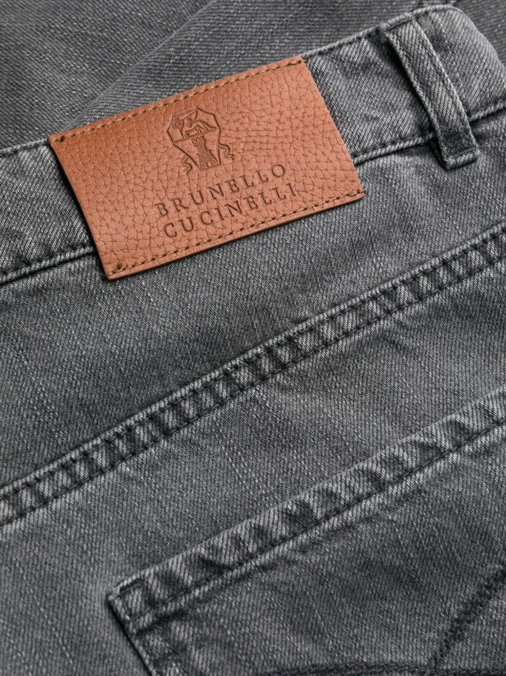 BRUNELLO CUCINELLI MEN'S CHARCOAL STRAIGHT LEG TROUSERS