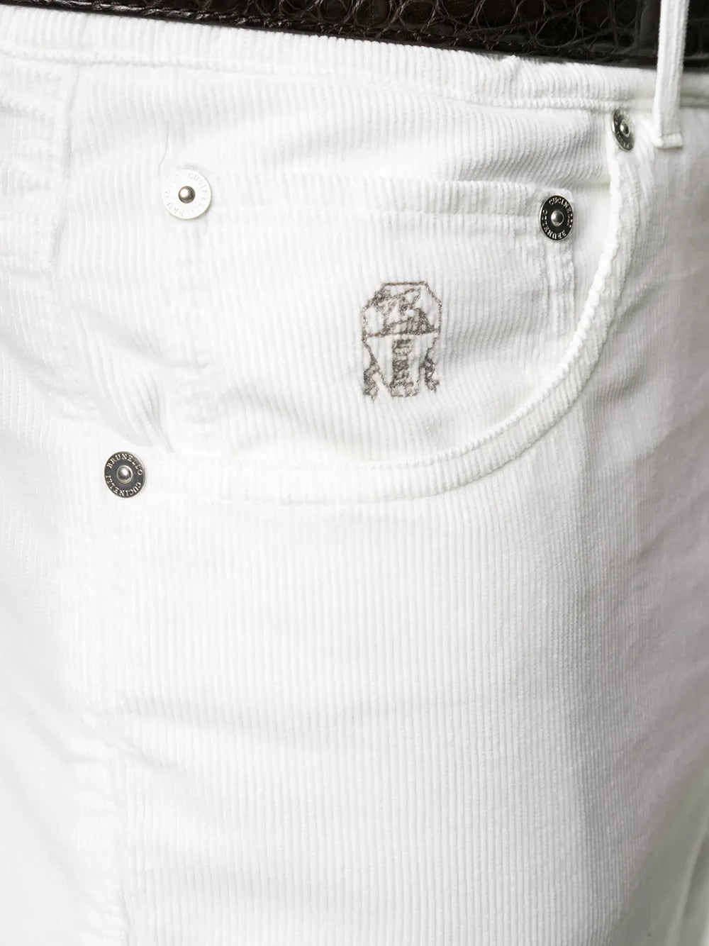 BRUNELLO CUCINELLI MEN'S WHITE STRAIGHT LEG TROUSERS