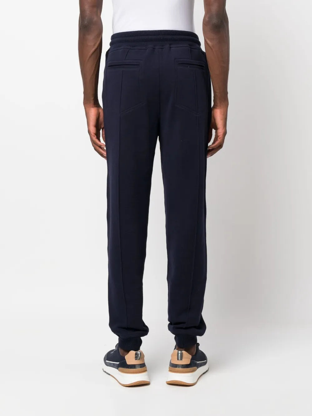 BRUNELLO CUCINELLI MEN'S NAVY DRAWSTRING CUFFED TROUSERS
