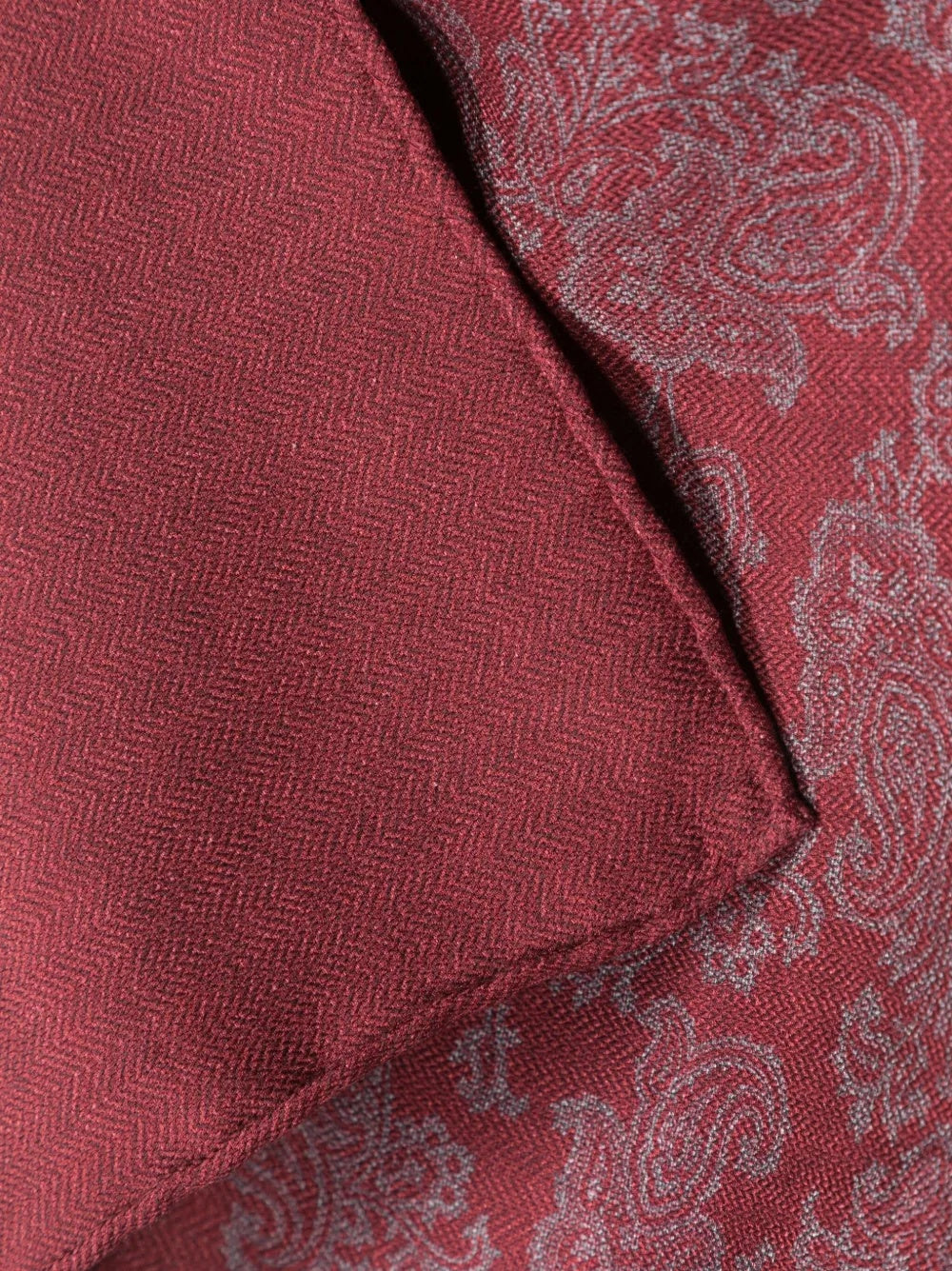 BRUNELLO CUCINELLI MEN'S RED PAISLEY POCKET SQUARE