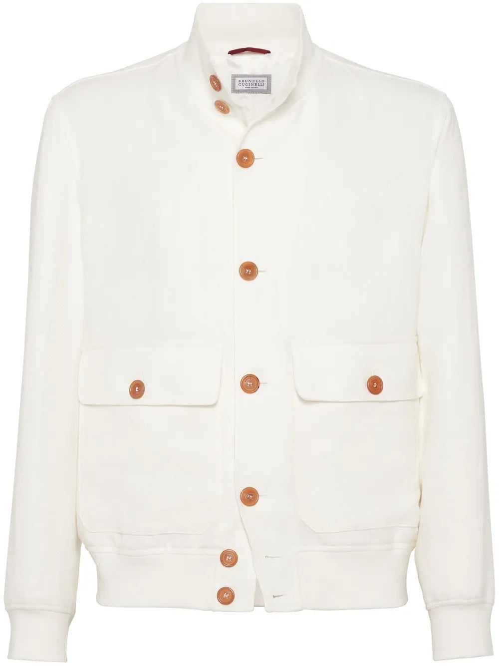 BRUNELLO CUCINELLI MEN'S OFF WHITE LINEN WOOL JACKET