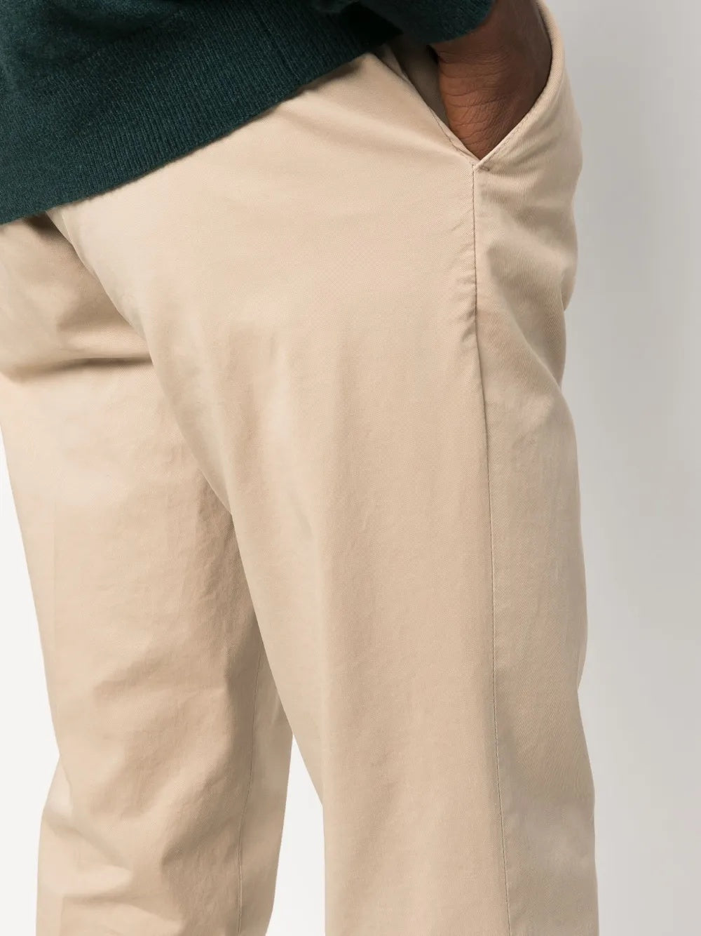BRUNELLO CUCINELLI MEN'S BEIGE STRAIGHT LEG TROUSERS