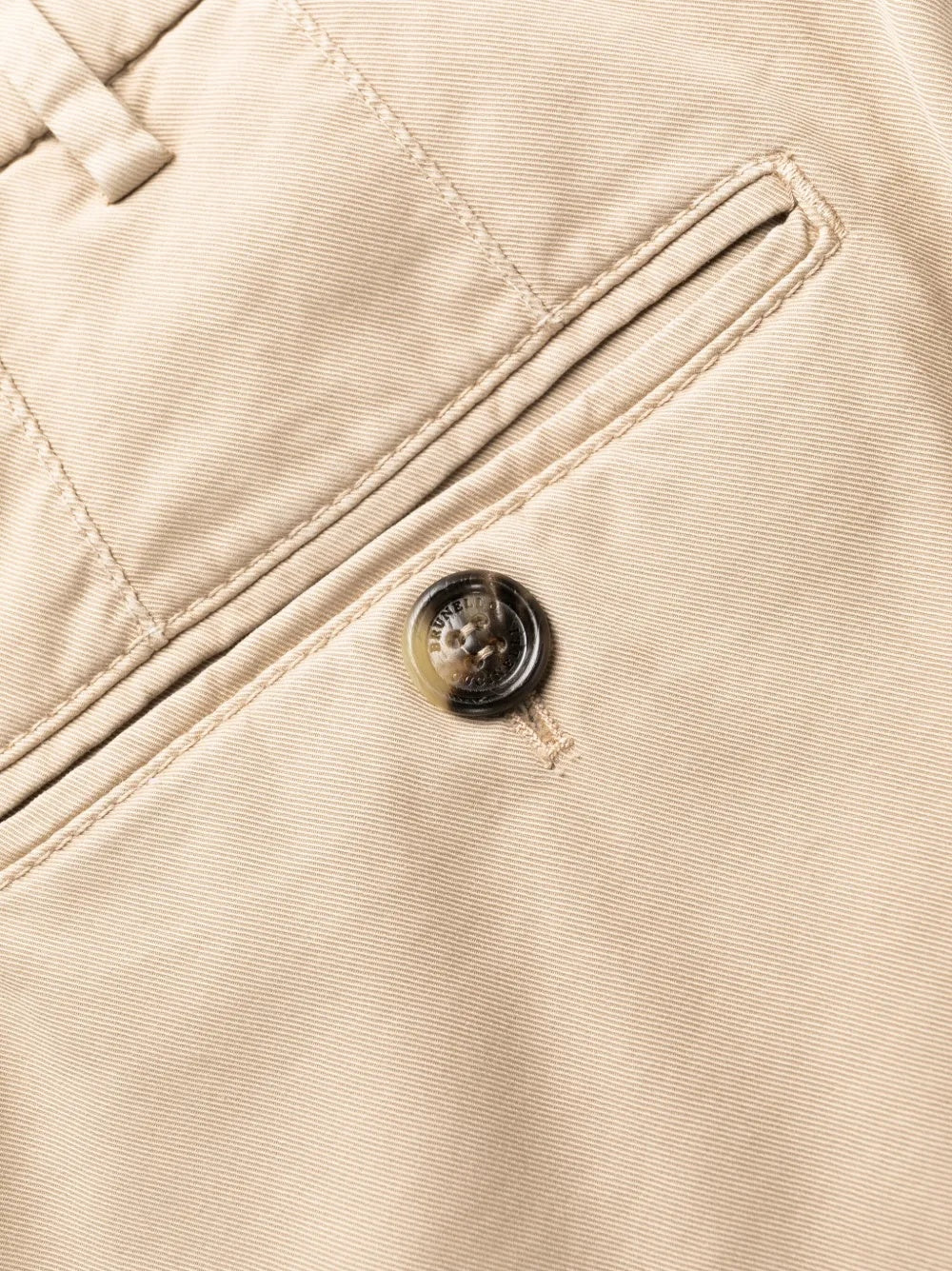 BRUNELLO CUCINELLI MEN'S BEIGE STRAIGHT LEG TROUSERS