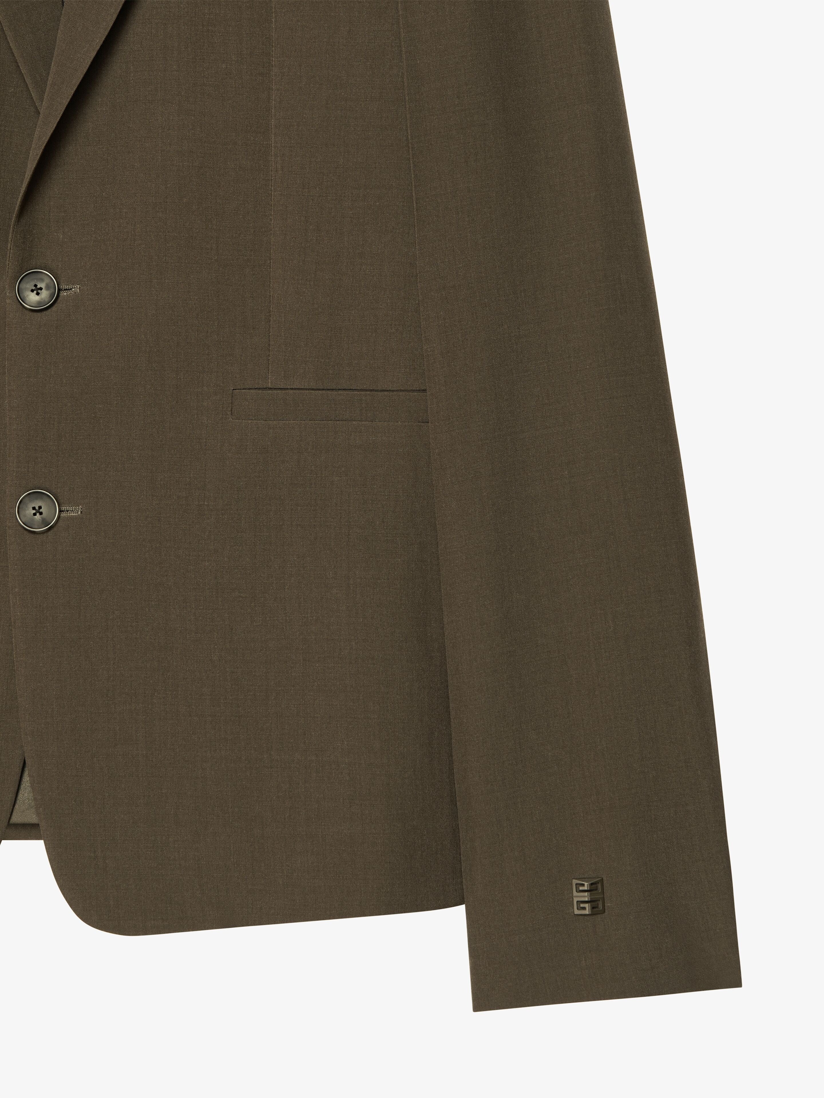 GIVENCHY MEN'S KHAKI SLIM FIT BLAZER