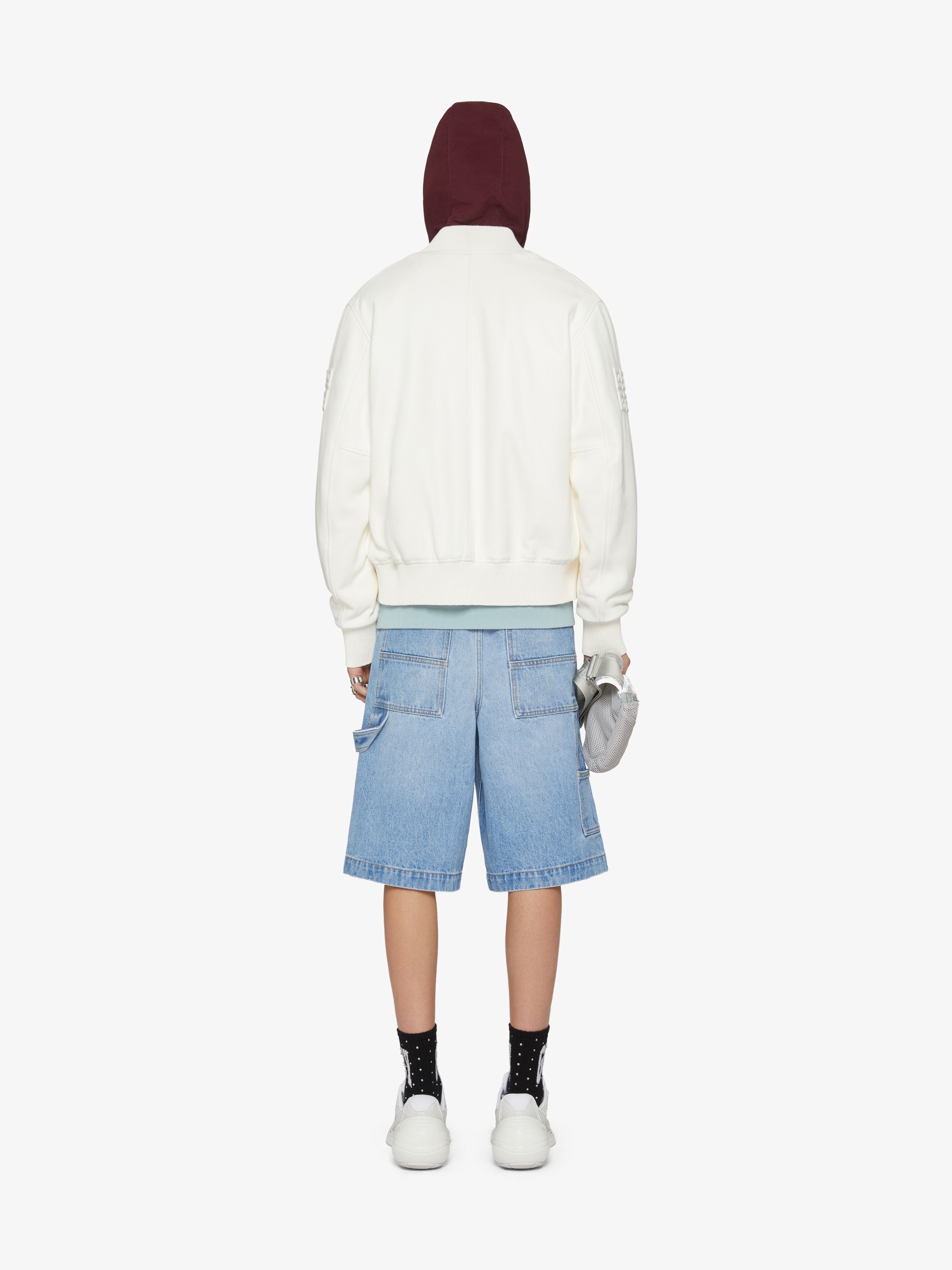 GIVENCHY MEN'S AUBERGINE ZIPPED HOODED SWEATSHIRT