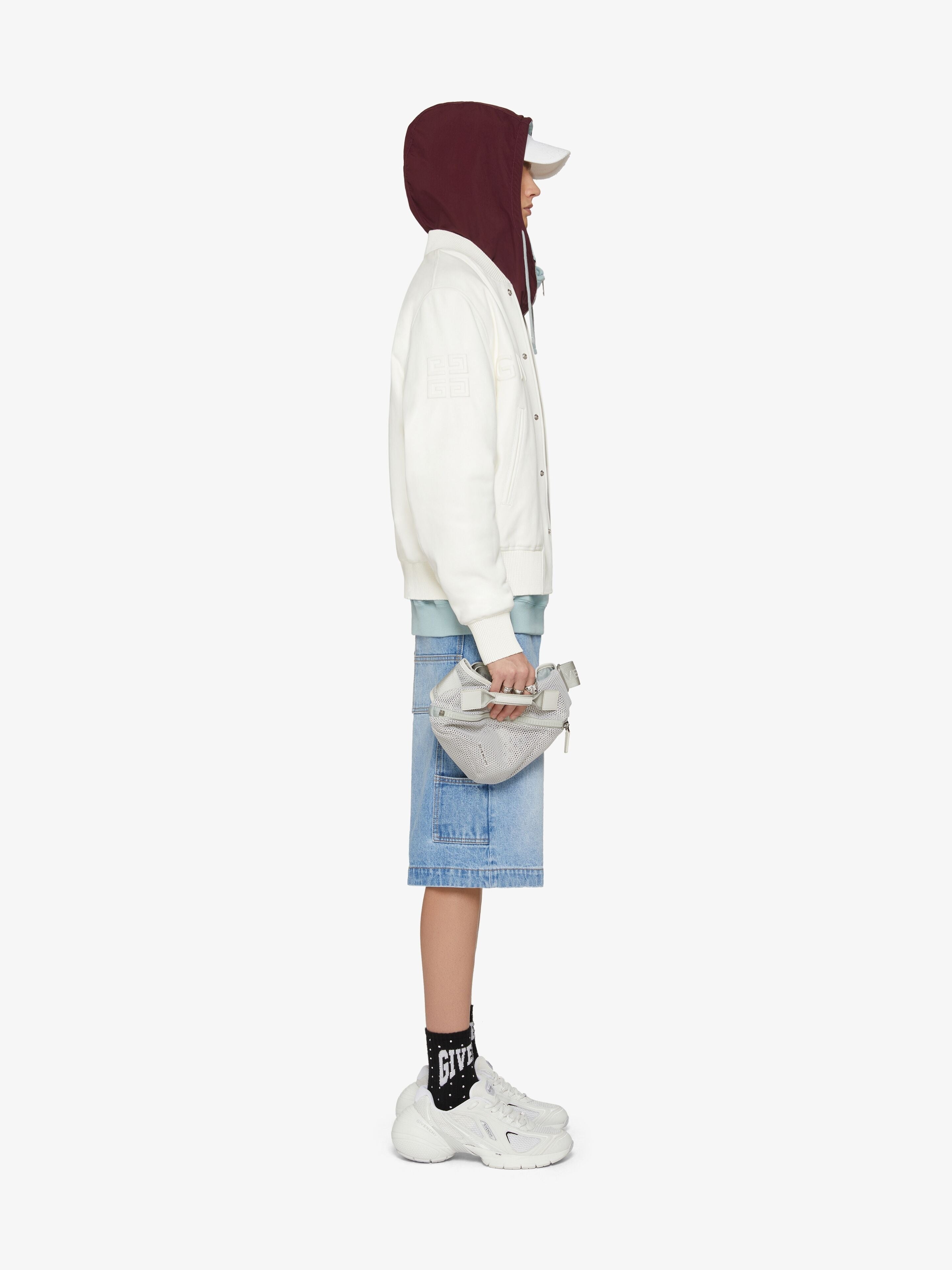 GIVENCHY MEN'S AUBERGINE ZIPPED HOODED SWEATSHIRT