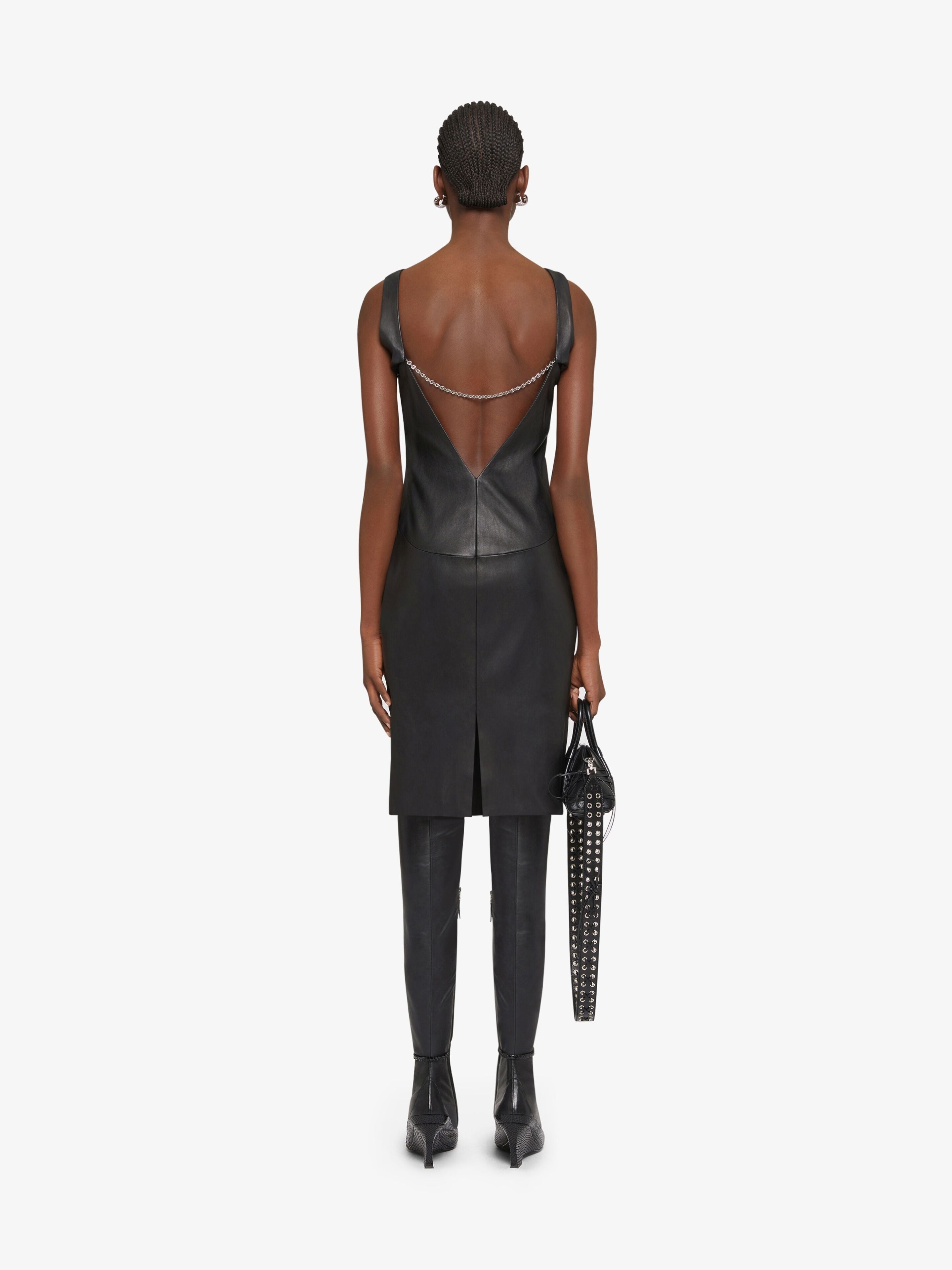GIVENCHY WOMEN'S BLACK LEATHER TWISTED DRESS