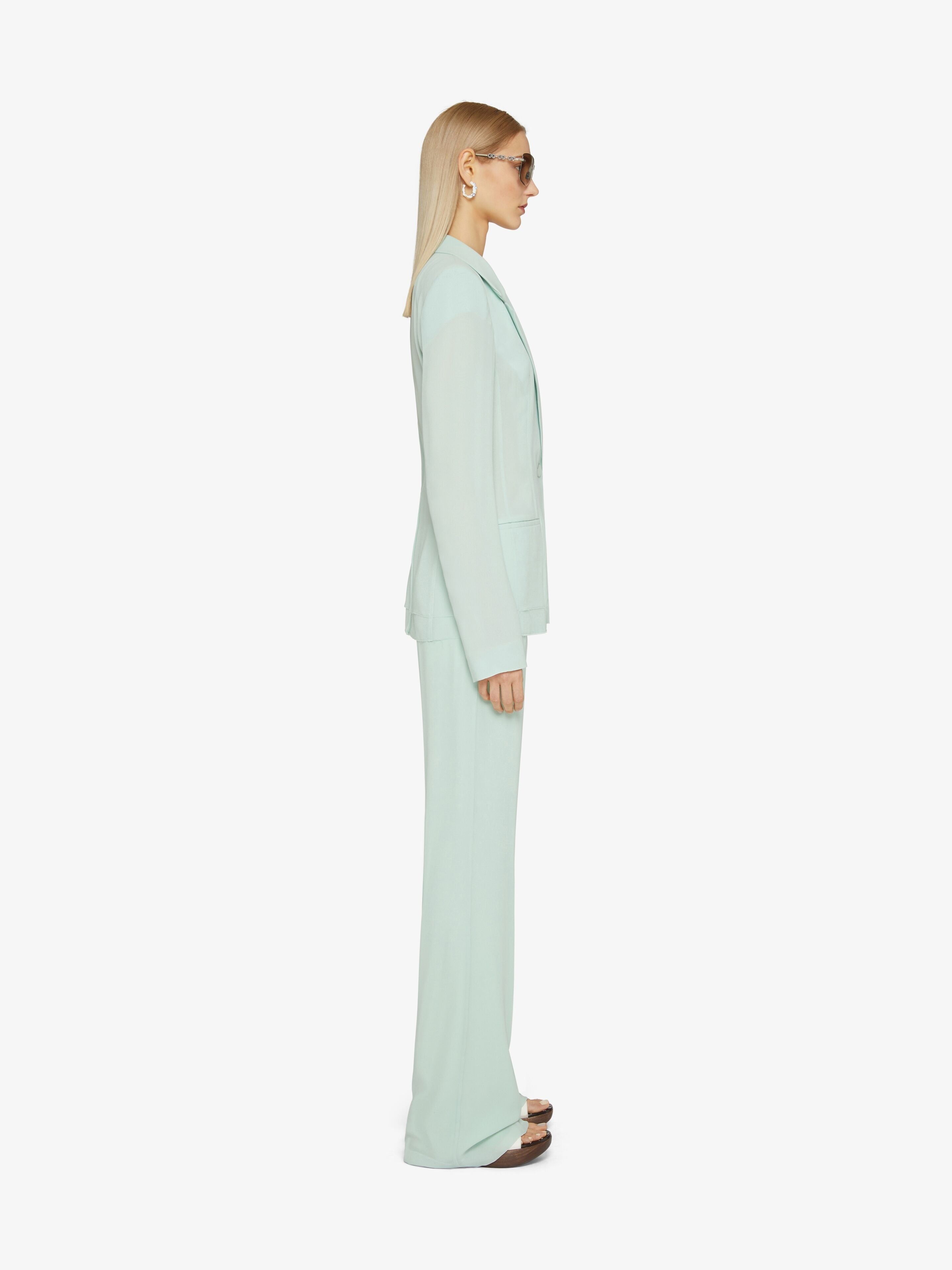 GIVENCHY WOMEN'S MINT GREEN FLARE TROUSERS
