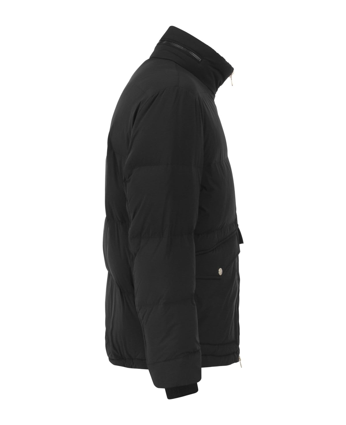 BRUNELLO CUCINELLI MEN'S BLACK QUILTED ZIP FRONT JACKET