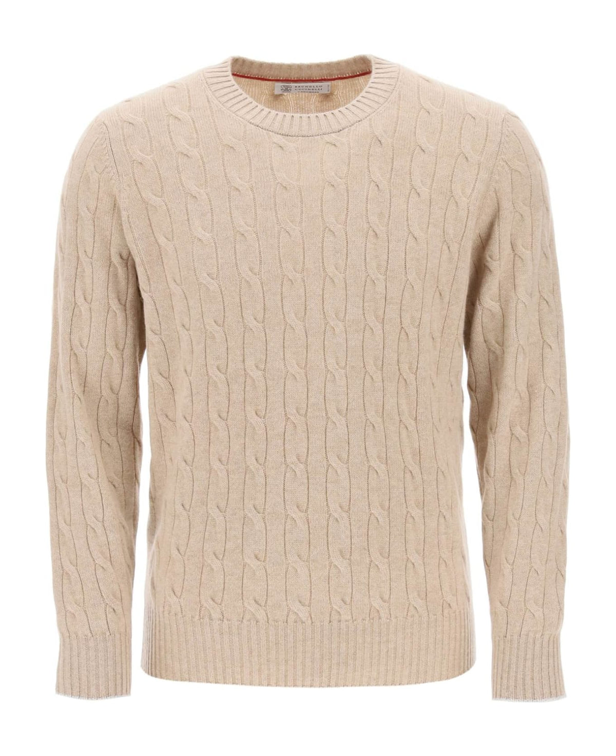 BRUNELLO CUCINELLI MEN'S LIGHT CAMEL WOOL SWEATER