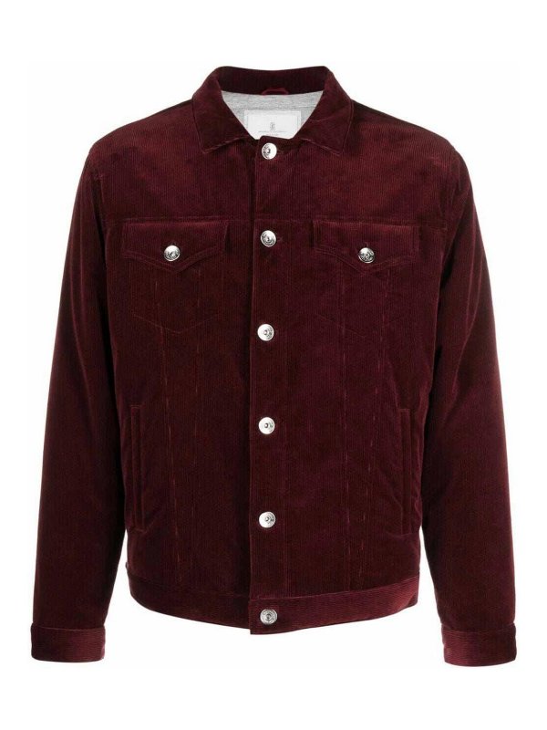 BRUNELLO CUCINELLI MEN'S PURPLE COTTON WOOL BLEND JACKET