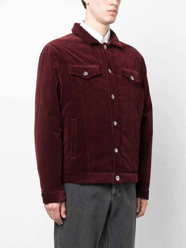 BRUNELLO CUCINELLI MEN'S PURPLE COTTON WOOL BLEND JACKET