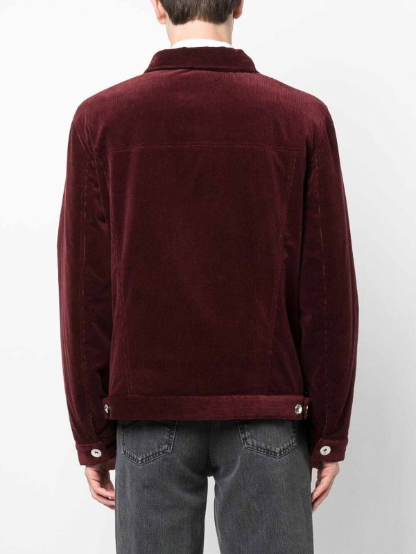 BRUNELLO CUCINELLI MEN'S PURPLE COTTON WOOL BLEND JACKET