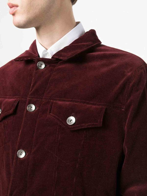 BRUNELLO CUCINELLI MEN'S PURPLE COTTON WOOL BLEND JACKET