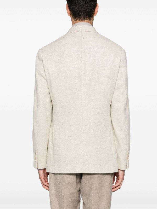 BRUNELLO CUCINELLI MEN'S BUTTER DECONSTRUCTED BLAZER