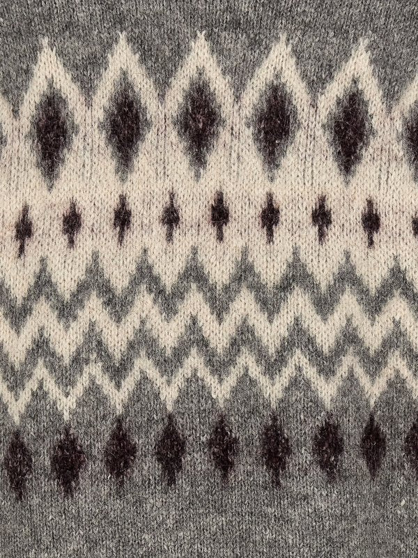 BRUNELLO CUCINELLI MEN'S GREY PATTERNED TURTLENECK KNIT SWEATER