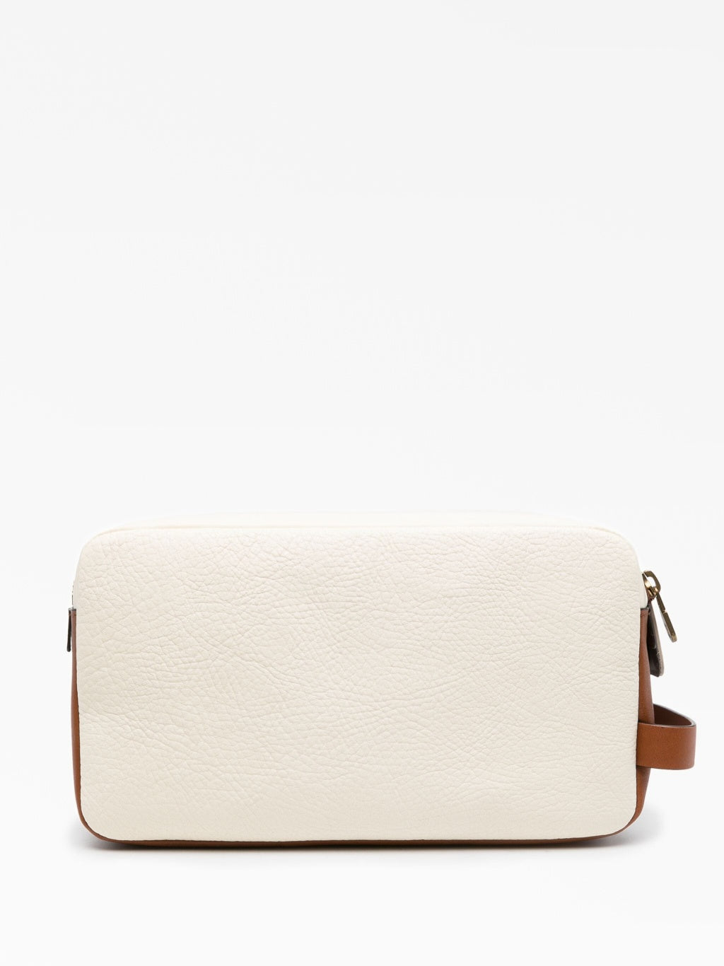BRUNELLO CUCINELLI MEN'S ENGLISH WHITE LEATHER DOPP KIT