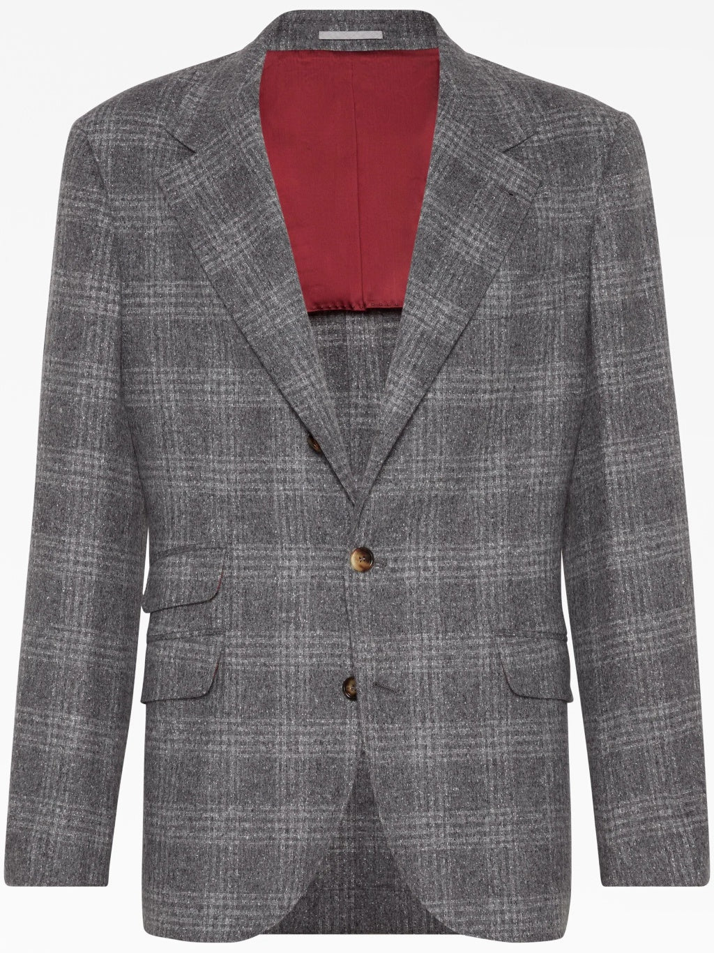 BRUNELLO CUCINELLI MEN'S GREY SILK WOOL BLAZER