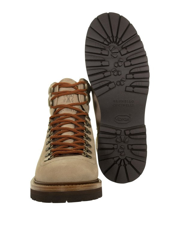 BRUNELLO CUCINELLI MEN'S HEMP LEATHER HIKING BOOT