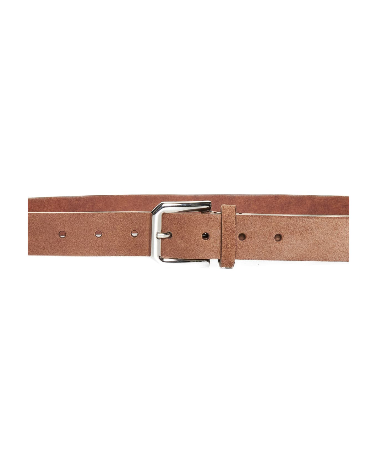 BRUNELLO CUCINELLI MEN'S CHESTNUT LEATHER BELT