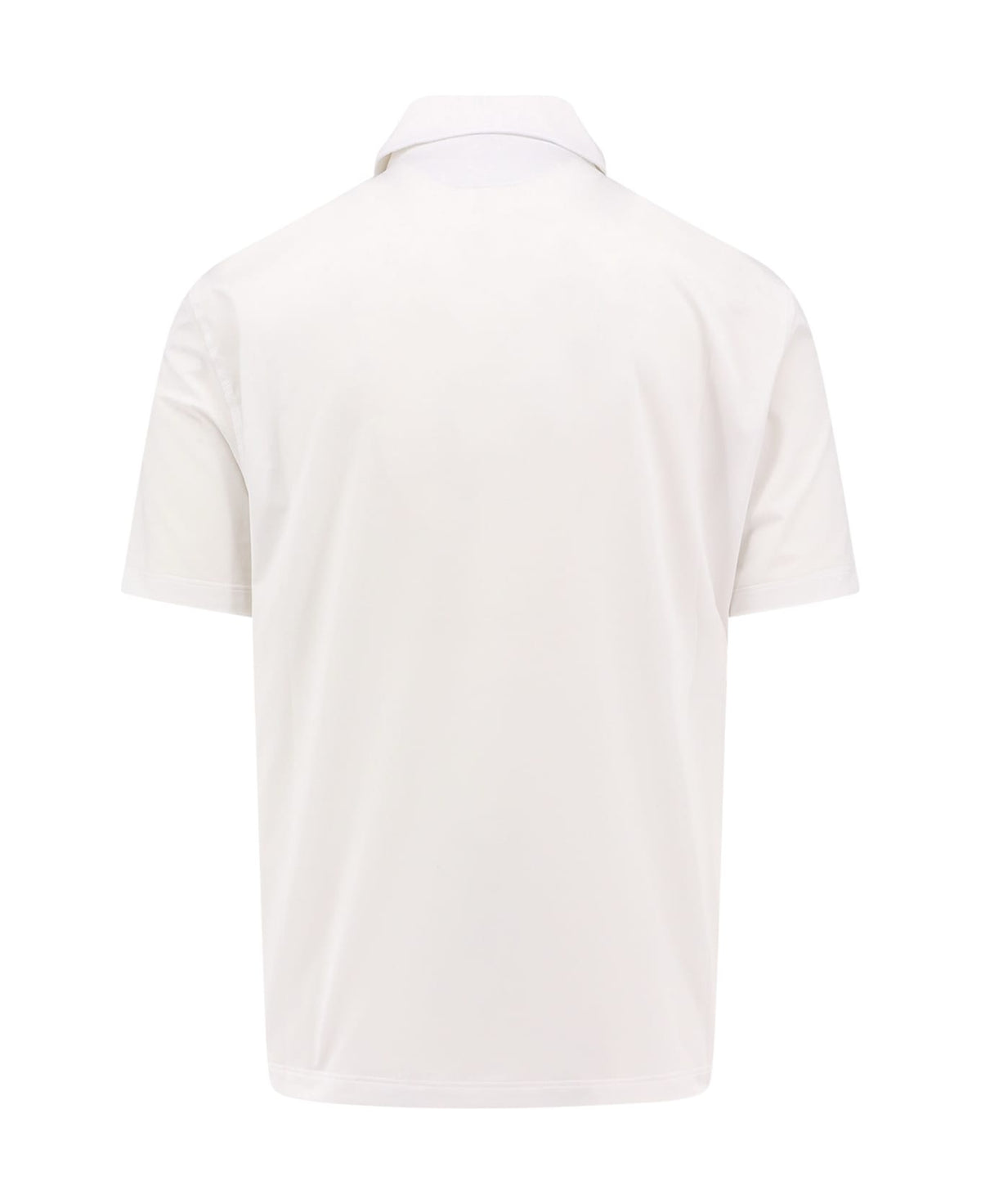 BRUNELLO CUCINELLI MEN'S WHITE POLO SHIRT WITH EMBLEM