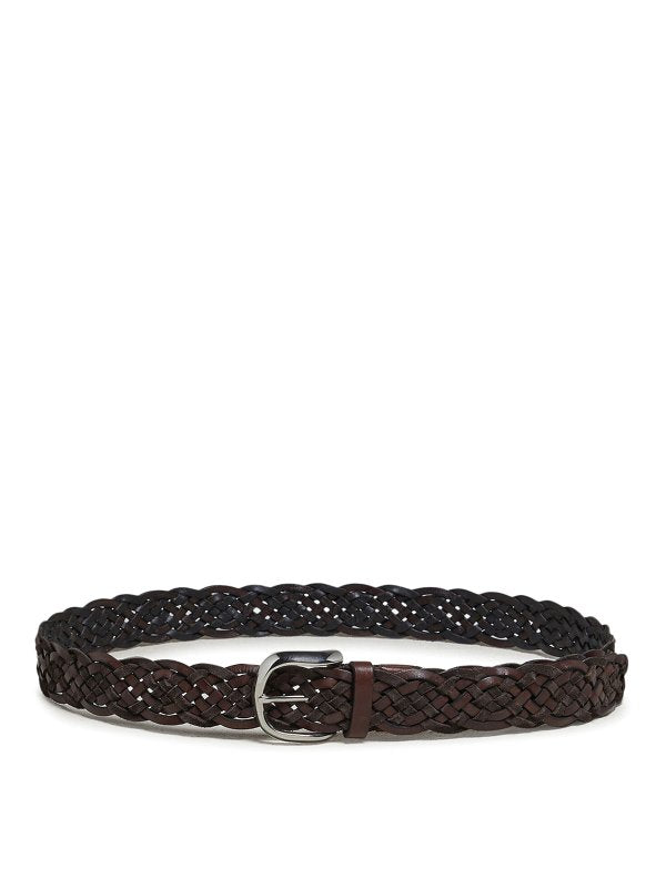 BRUNELLO CUCINELLI MEN'S MOORS HEAD BRAIDED LEATHER BELT