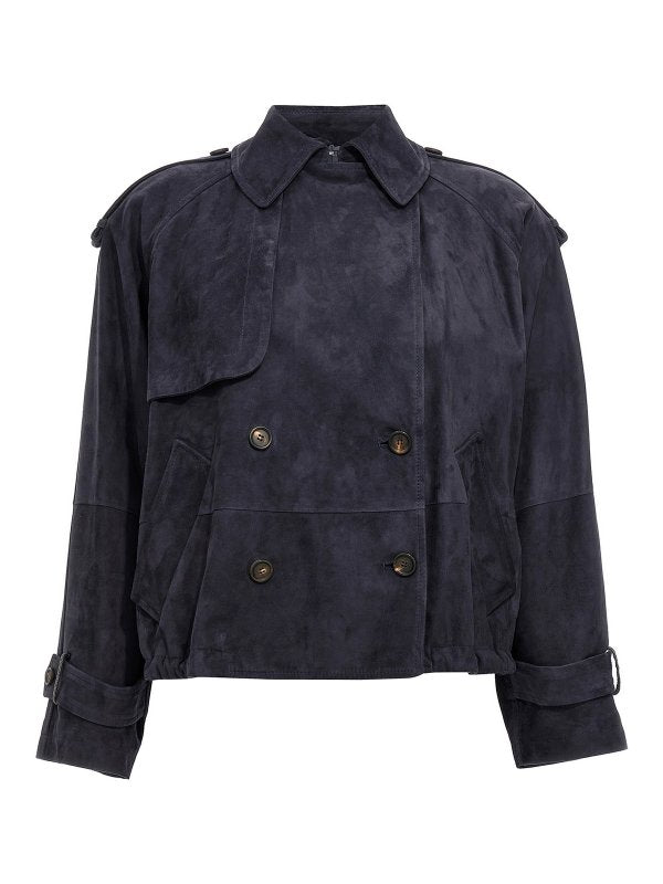 BRUNELLO CUCINELLI WOMEN'S NIGHT SKY SUEDE JACKET