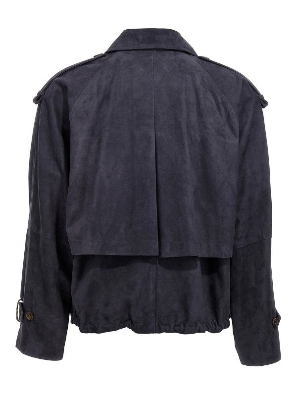 BRUNELLO CUCINELLI WOMEN'S NIGHT SKY SUEDE JACKET