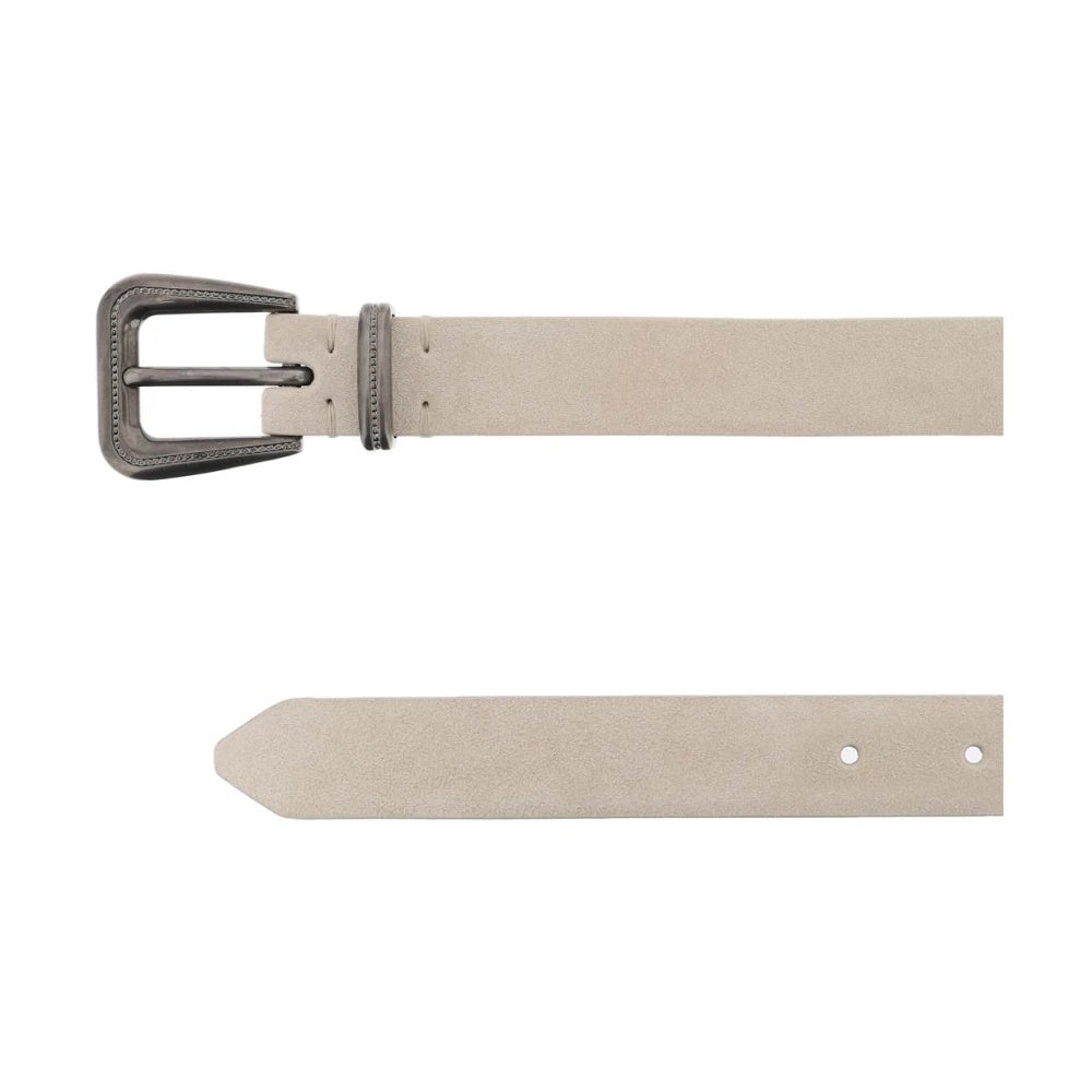 BRUNELLO CUCINELLI WOMEN'S OFF-WHITE SUEDE BELT