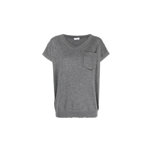 BRUNELLO CUCINELLI WOMEN'S GREY WOOL RELAXED SWEATER