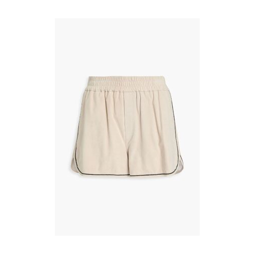 BRUNELLO CUCINELLI WOMEN'S BEIGE TAILORED SHORTS WITH TRIM