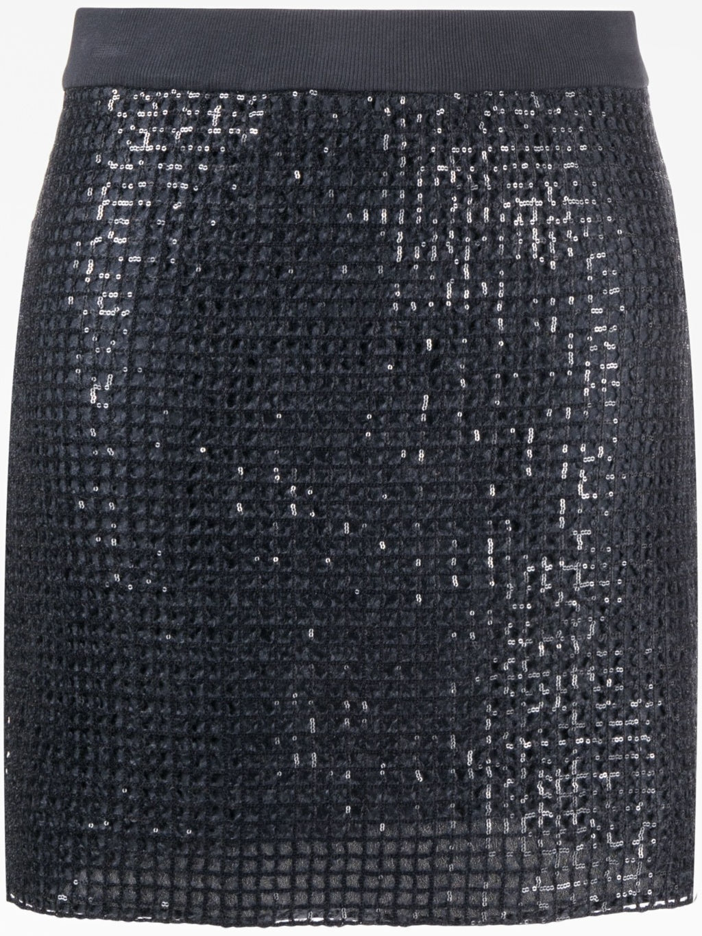 BRUNELLO CUCINELLI WOMEN'S DARK GREY SEQUIN MINI SKIRT