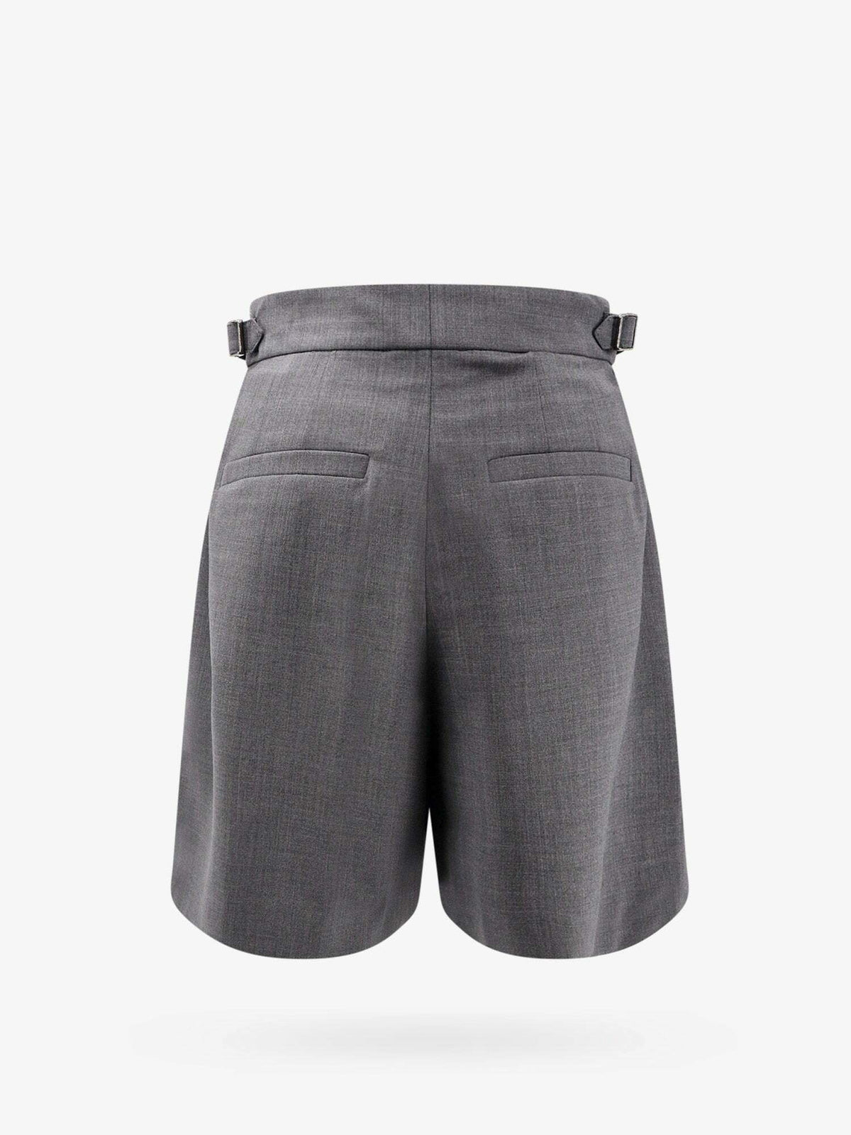 BRUNELLO CUCINELLI WOMEN'S LIGNITE GREY WOOL BLEND PLEATED TROUSERS