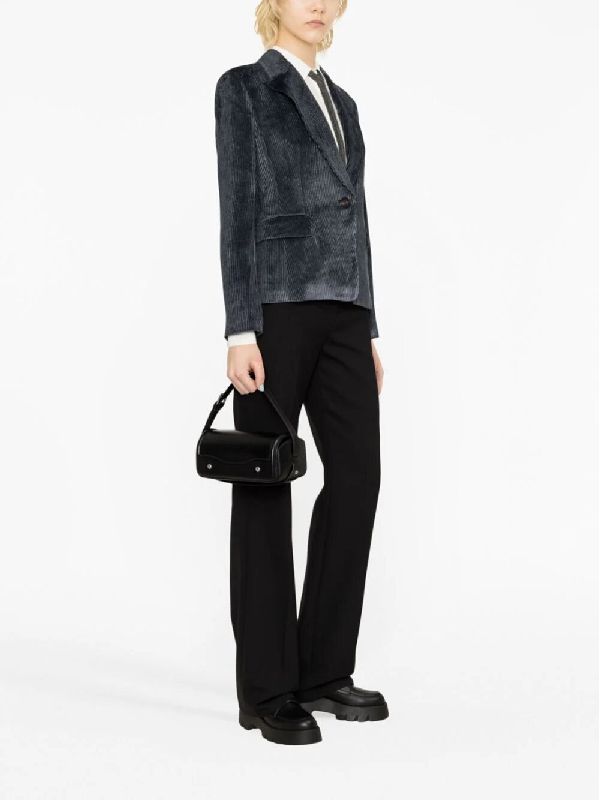 BRUNELLO CUCINELLI WOMEN'S NAVY TEXTURED TAILORED JACKET