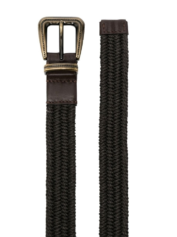 BRUNELLO CUCINELLI WOMEN'S DARK BROWN BRAIDED BELT