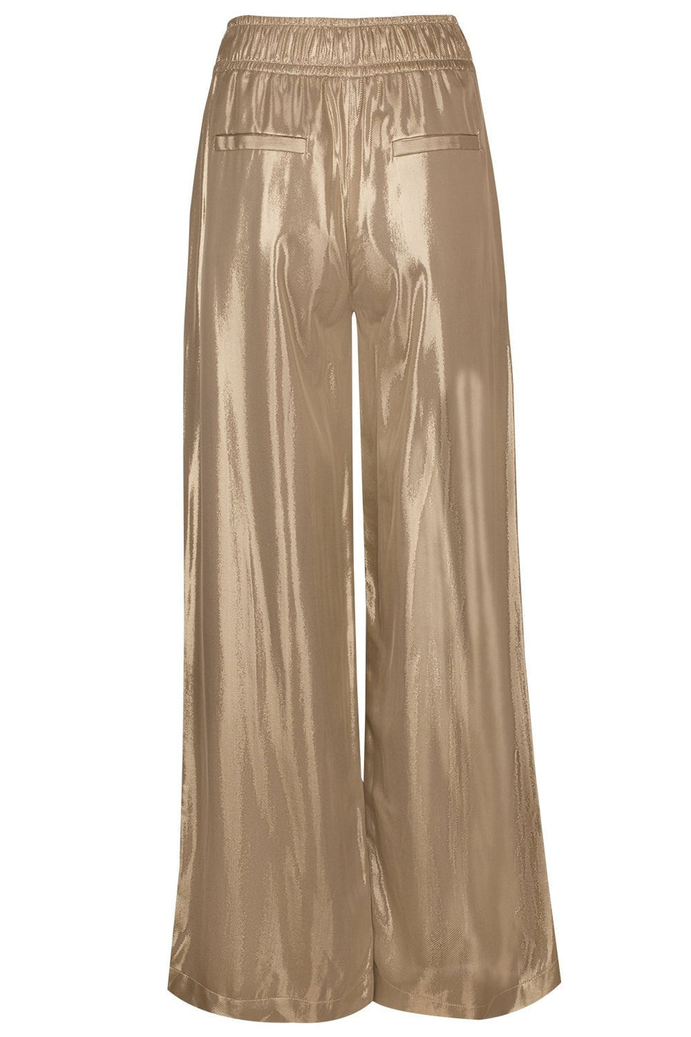 BRUNELLO CUCINELLI WOMEN'S GOLD WIDE-LEG SATIN TROUSERS