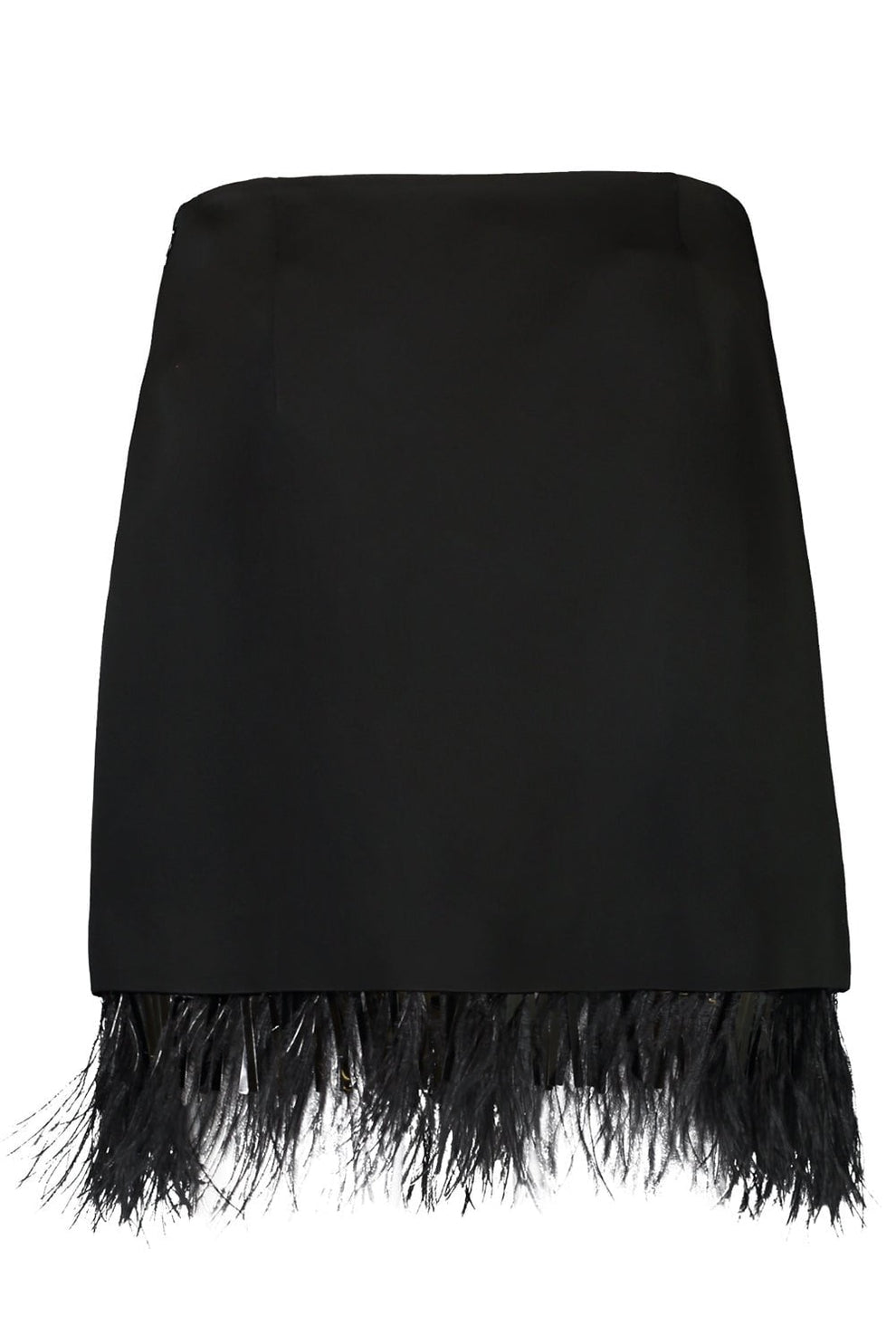 BRUNELLO CUCINELLI WOMEN'S BLACK FEATHER TRIM SKIRT