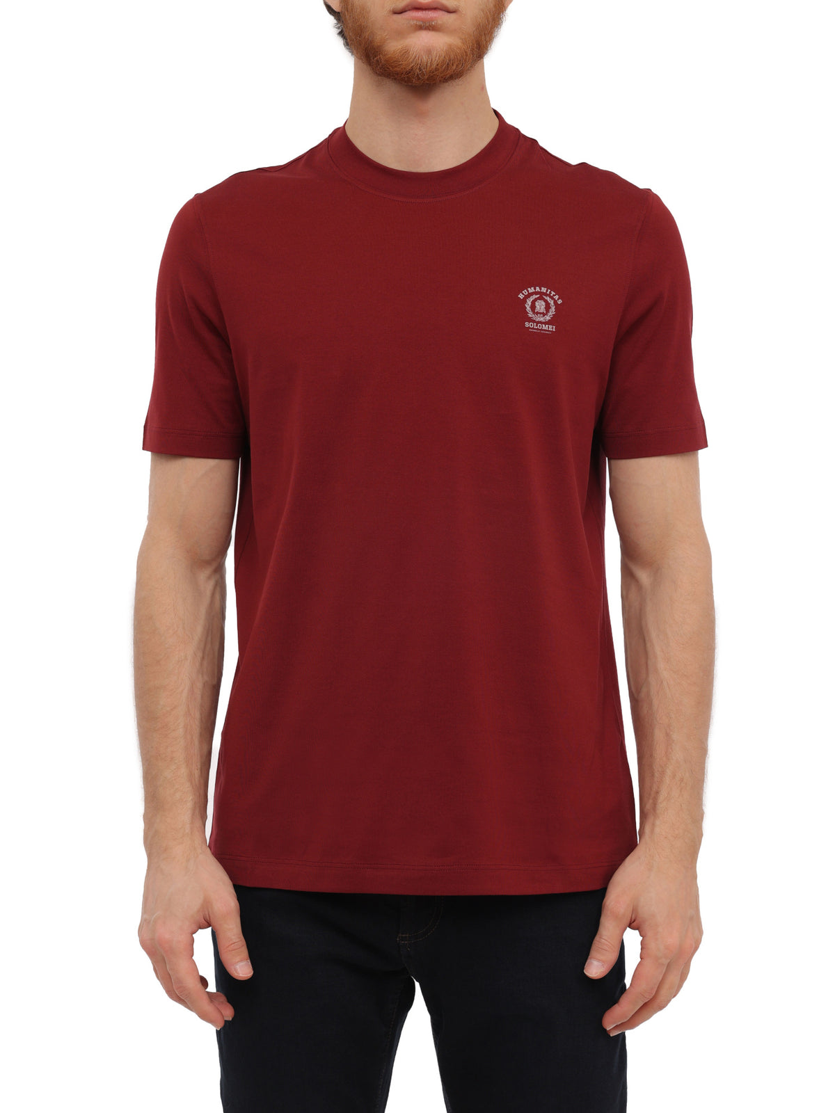 BRUNELLO CUCINELLI MEN'S RED CREW NECK T-SHIRT