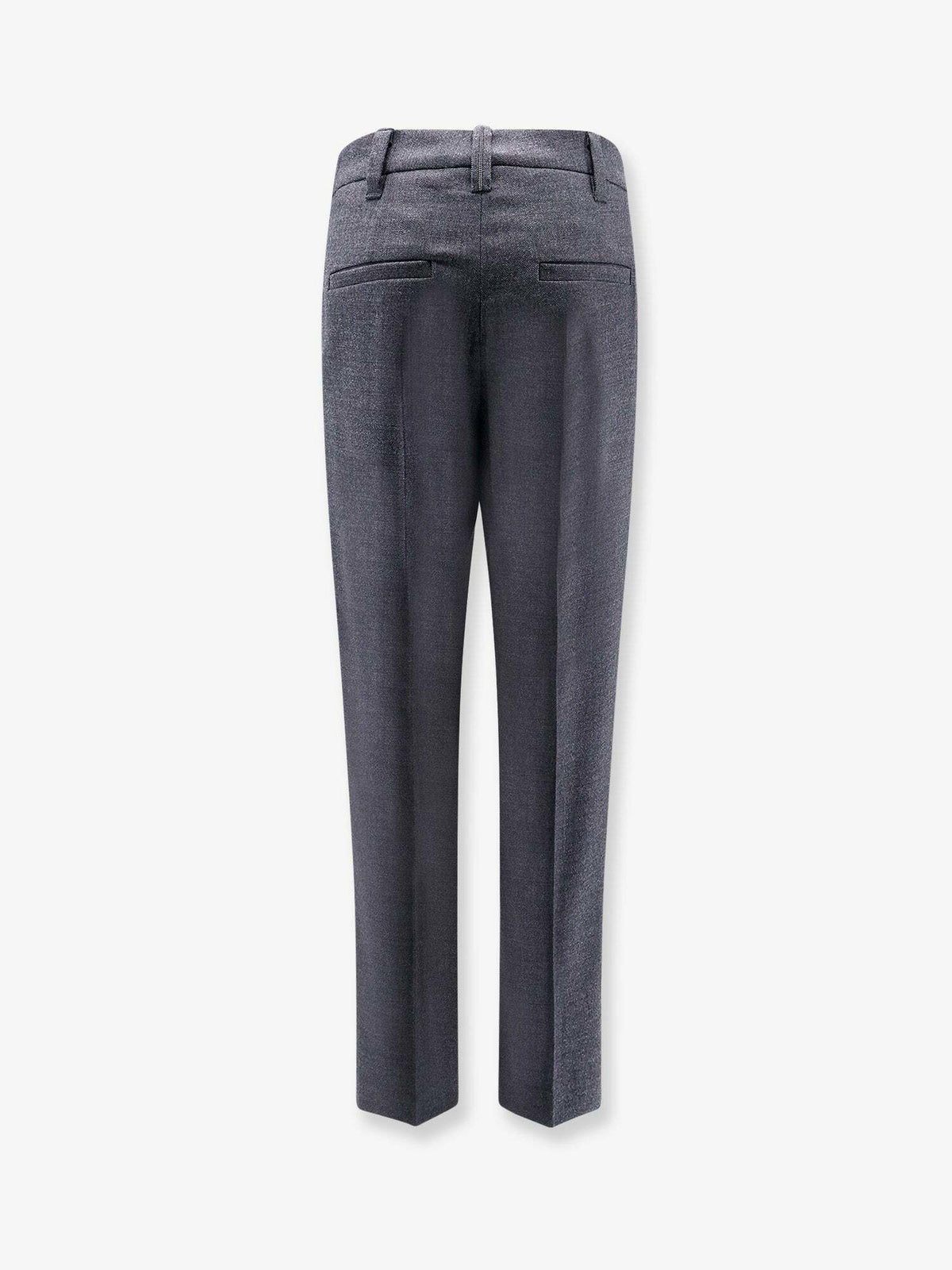 BRUNELLO CUCINELLI WOMEN'S DARK GREY TEXTURED TROUSERS