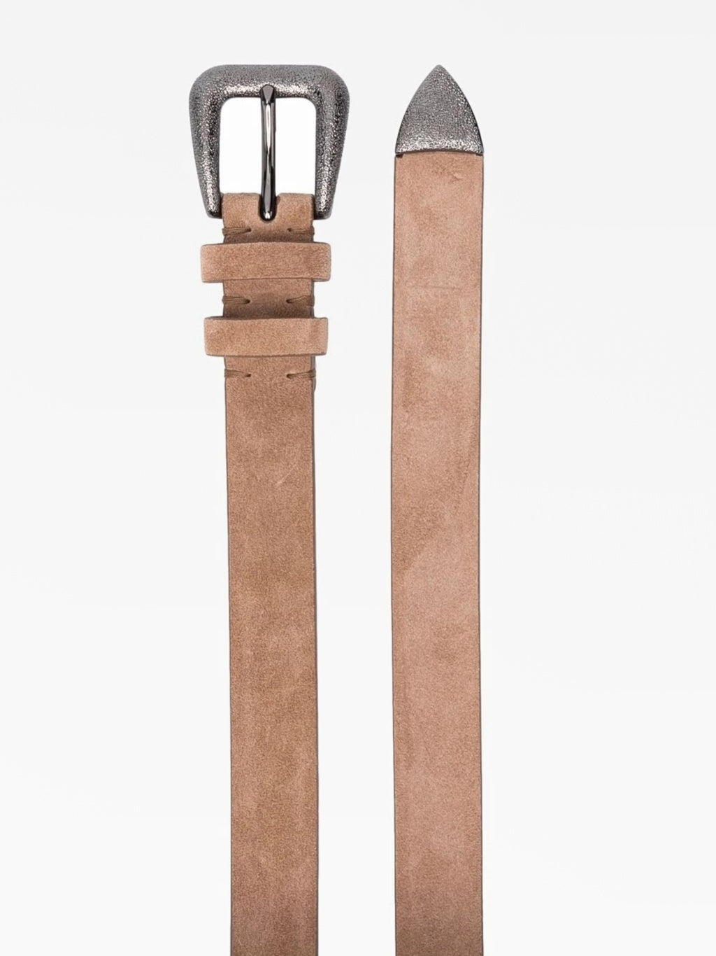 BRUNELLO CUCINELLI WOMEN'S BROWN TEA SUEDE LEATHER BELT