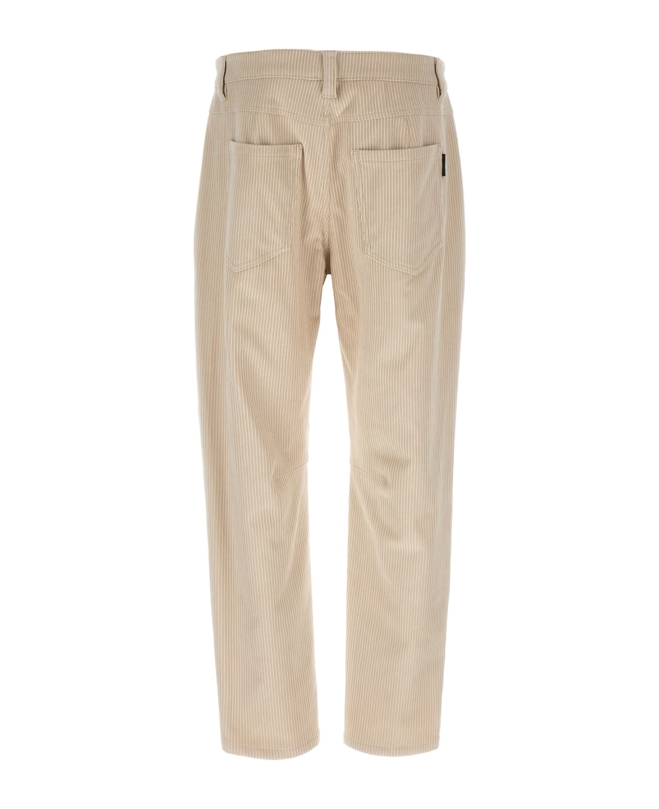 BRUNELLO CUCINELLI WOMEN'S CREAM CORDUROY STRAIGHT-LEG TROUSERS