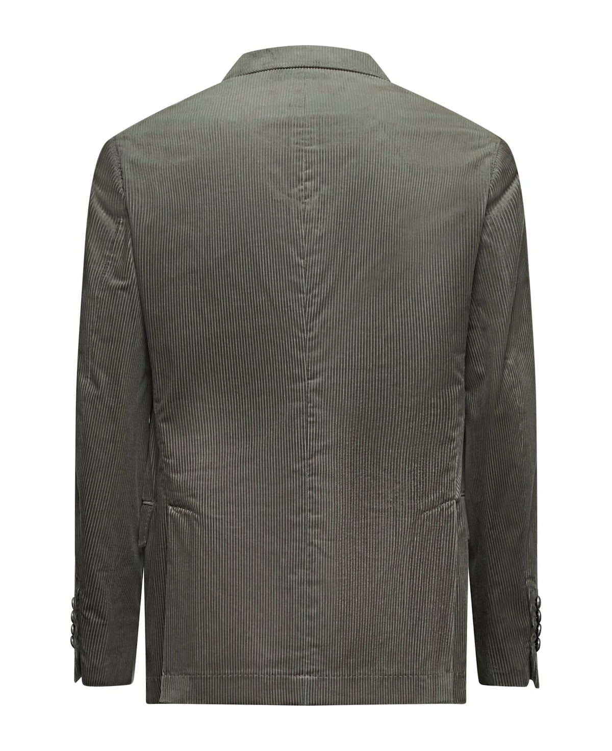 BRUNELLO CUCINELLI MEN'S OLIVE COTTON PINSTRIPE BLAZER