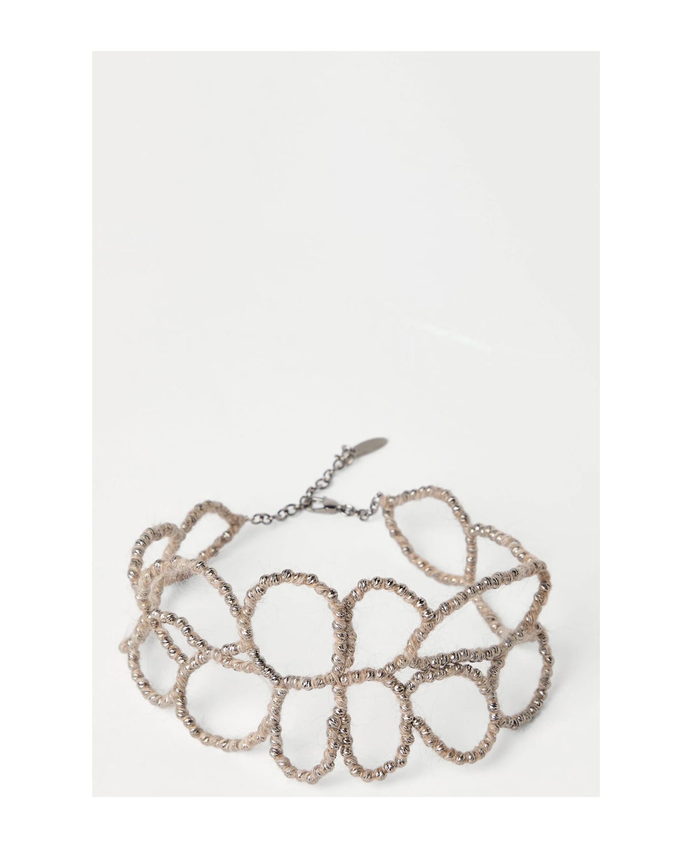 BRUNELLO CUCINELLI WOMEN'S SILVER OPENWORK LOOP BRACELET