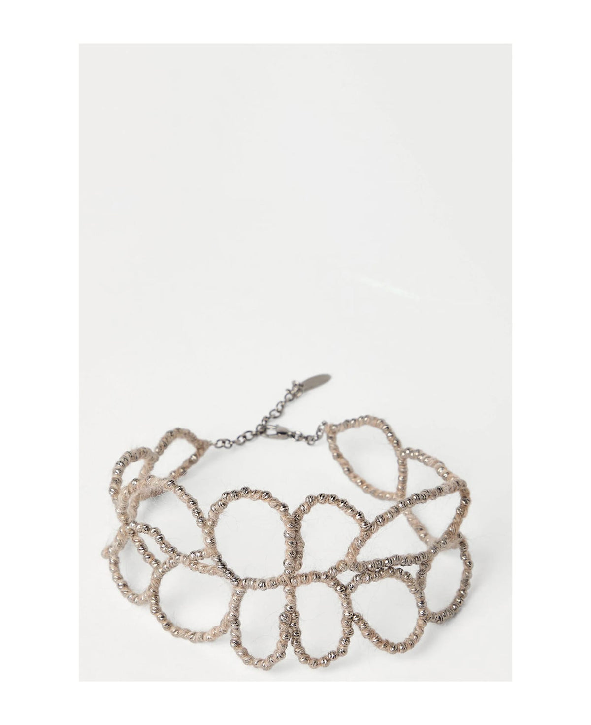 BRUNELLO CUCINELLI WOMEN'S SILVER OPENWORK LOOP BRACELET
