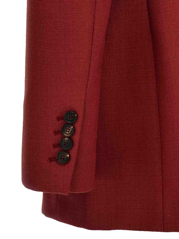 BRUNELLO CUCINELLI WOMEN'S RED TAILORED SINGLE-BUTTON BLAZER