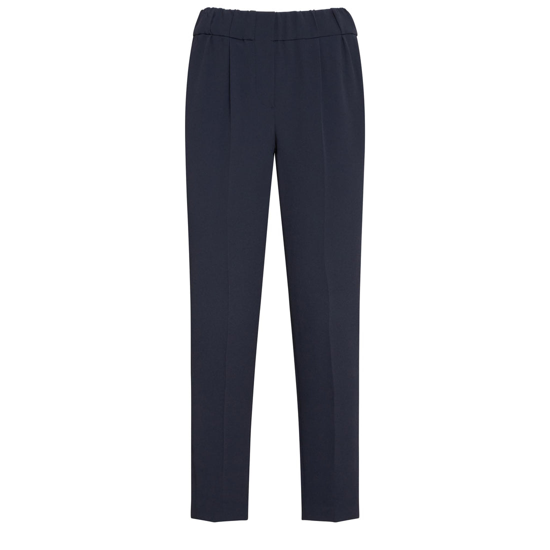 BRUNELLO CUCINELLI WOMEN'S NAVY TAILORED TROUSERS WITH PLEATS