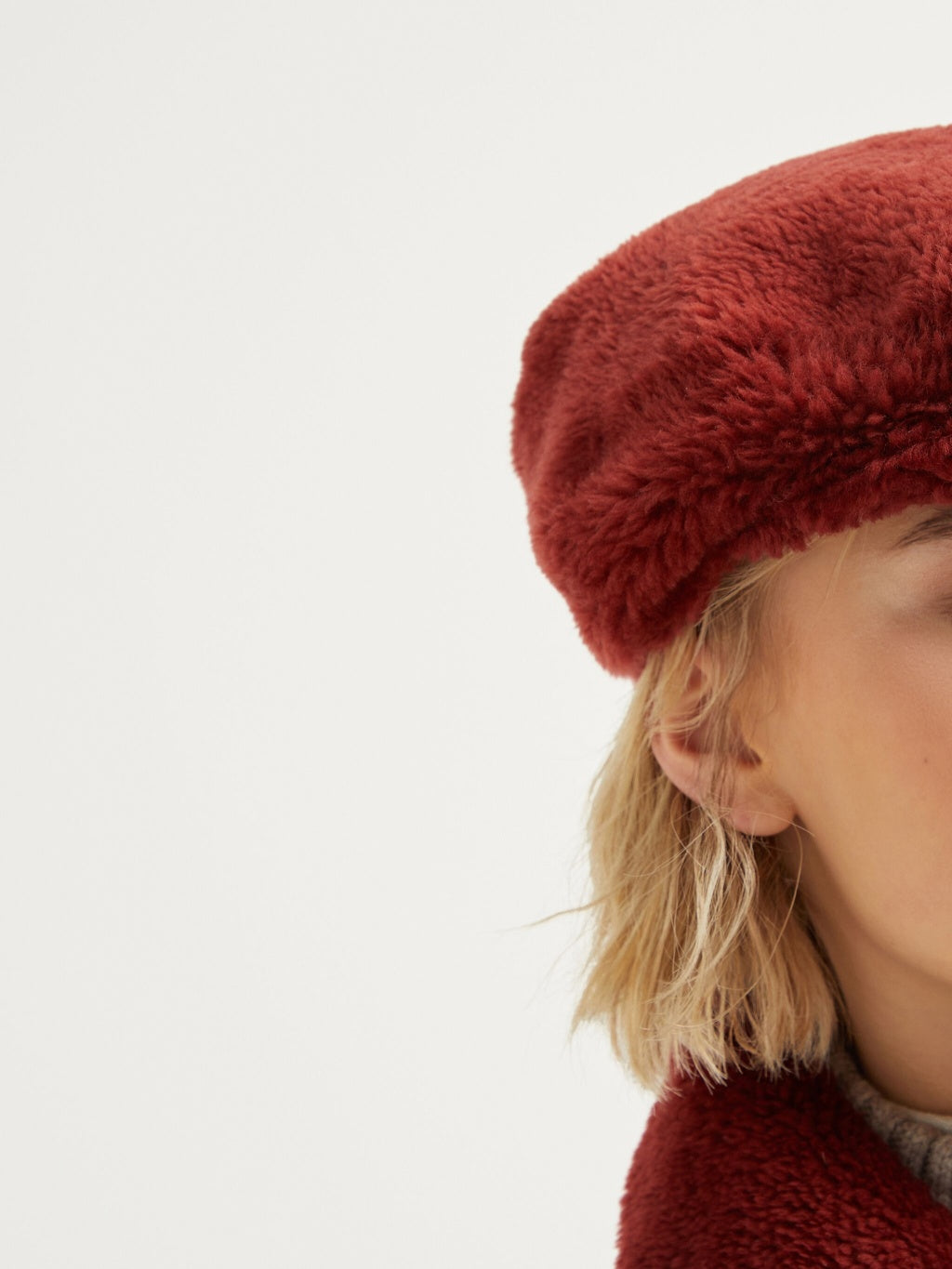 BRUNELLO CUCINELLI WOMEN'S RUBY FAUX FUR BERET HAT